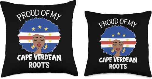 Vista 3 de African pride gifts Strong Afro American women Orgulloso cojín de raíz caboverdiana del mes de la historia negro, 16 x 16 pulgadas, multicolor