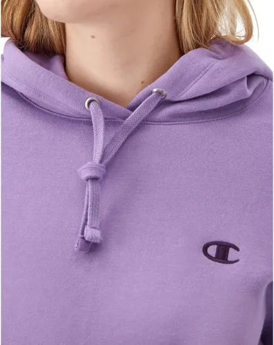 Vista 4 de Champion Sudadera con capucha para mujer, Powerblend, forro polar, sudadera para mujer, logotipo C (regular o plus), Lavish Lavender C Logo