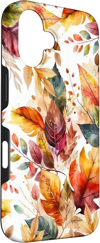 Vista 3 de Funda para iPhone 16 Aesthetic Autumn Fall Colorful Leaves Watercolor Art