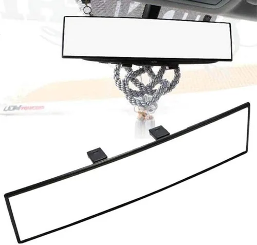 Vista 10 de iJDMTOY Espejo retrovisor plano de clip universal JDM de 300mm 12 pulgadas de ancho compatible con automóvil, SUV, camioneta, camión, etc