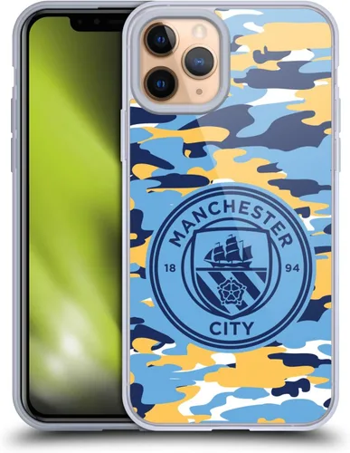 Vista 211 de Head Case Designs Funda de gel con licencia oficial del Manchester City Man City FC Blue Moon Badge Camou [protección de grado militar] compatible