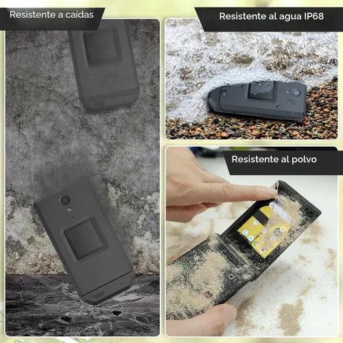 Vista 3 de Unifone S22 Teléfono Plegable Resistente Desbloqueado (16GB) Pantalla Táctil de 2.8'' Teléfono Celular Inteligente Android 11, IP68 Resistente al