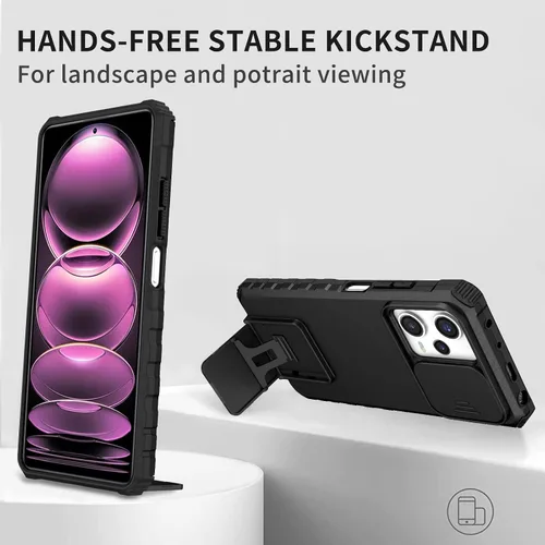 Vista 9 de Funda compatible con Samsung Galaxy M13 5G/A04 Dimensional Soporte Ventana Corredera Teléfono Móvil Funda Protectora a Prueba de Golpes para Samsung