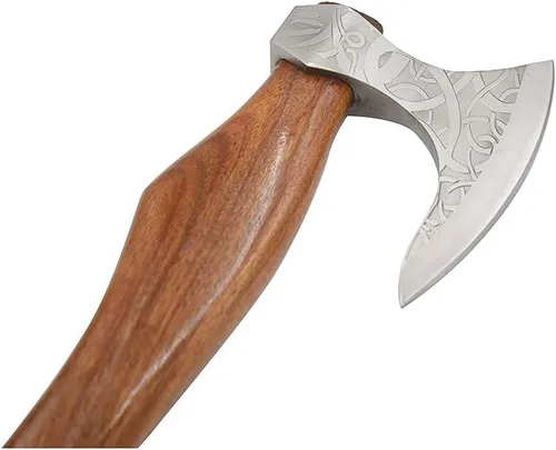 Vista 2 de Medieval Warrior Hacha Tomahawk Viking Tomahawk hecha a mano forjada a mano personalizada-hacha de caza-hacha de camping. (diseño)