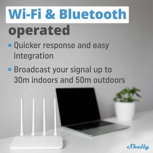 Vista 6 de Shelly BLU Gateway Puerta de enlace WiFi Bluetooth en un dongle USB-A Automatización del hogar Compatible con Alexa y Google Home Aplicación
