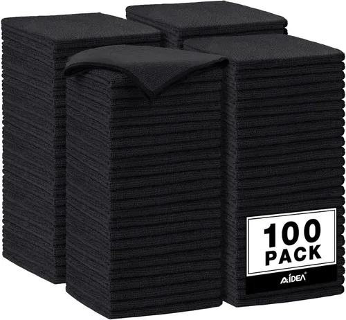 Vista 16 de AIDEA Paño de limpieza de microfibra negro, 20 unidades, toallas de microfibra para automóviles, paños de automóvil de alta calidad, trapos