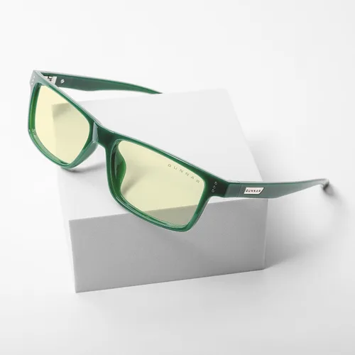 Vista 8 de GUNNAR Gafas de juego – Lente ámbar de musgo vértice – Bloqueo de luz azul para aliviar los ojos secos