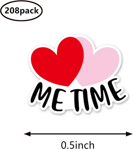 Vista 2 de Me time - Adhesivo para planificador, recordatorio de 0.5 pulgadas, álbum de recortes, calendario de artes para niños, manualidades, paquete de 208