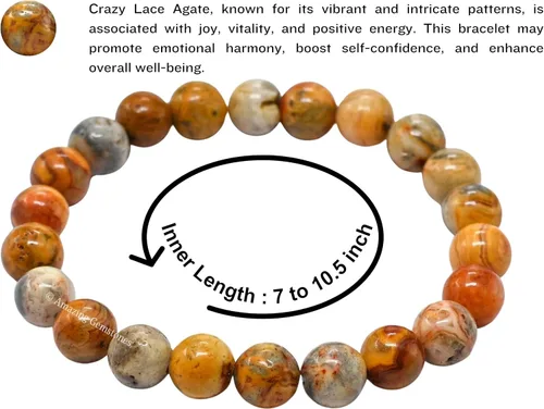 Vista 107 de Amazing Gemstone Crystal Bracelet for Women Men's Gifts - Protection Healing Crystal Bracelet - 8mm Gemstone Beaded Stretchable Bracelet Pulseras