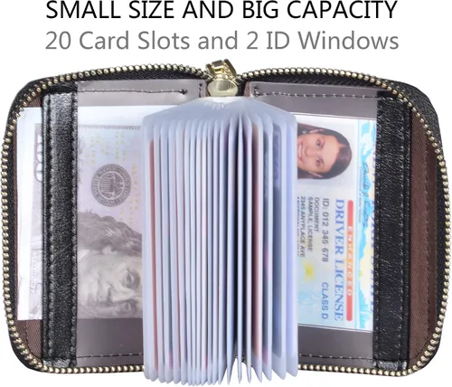 Vista 4 de Yuhan Pretty - Tarjetero de piel para tarjetas de crédito y carnet de identidad con tecnología RFID para mujer