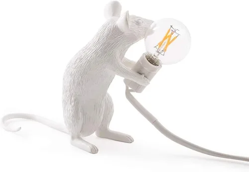 Vista 9 de Moderna lámpara de ratón de resina con luces de mesa, lámparas de escritorio creativas, decoración de regalo de mesita de noche, dormitorio LED