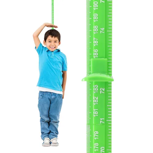 Vista 9 de Medición de altura para pared, barra de medición de altura para niños y adultos, barra de tabla de crecimiento extraíble 3D, regla de empalme Azul