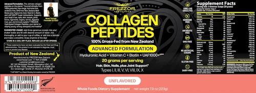 Vista 2 de FREZZOR Péptidos de colágeno en polvo, líneas finas y arrugas, cabello y uñas, apoya la flexibilidad y movilidad juveniles, 100% colágeno