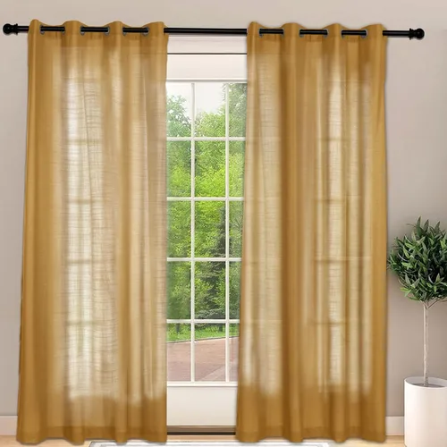 Vista 18 de Frelement Cortinas opacas extralargas de 108 pulgadas de largo, para sala de estar, cortinas de lino con bloqueo de luz, cortinas con aislamiento