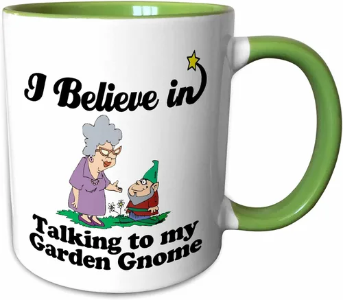 Vista 8 de 3dRose I Believe In Talking To Garden Gnomo - Tazas (taza_105583_9)