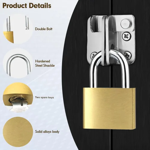 Vista 2 de 6 cerraduras de equipaje de cobre con llaves, cerraduras de metal con llave, cerradura de casillero de gimnasio escolar, cerradura de maleta