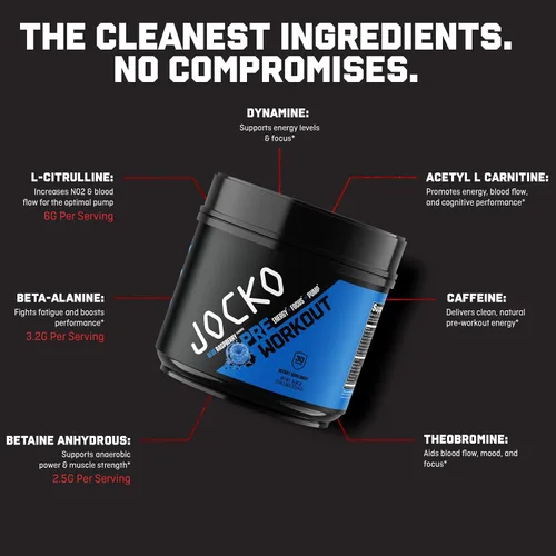 Vista 3 de Jocko Fuel Ultimate Polvo Pre-Entrenamiento - Bebida energética en polvo para antes del entrenamiento para hombres y mujeres - Mezcla nootrópica sin