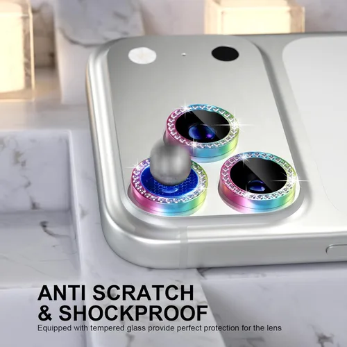 Vista 225 de Choiche Compatible para iPhone 16 Pro/iPhone 16 Pro Max Protector de Lente de Cámara, Vidrio Templado 9H Protector de Pantalla de Cubierta de Cámara