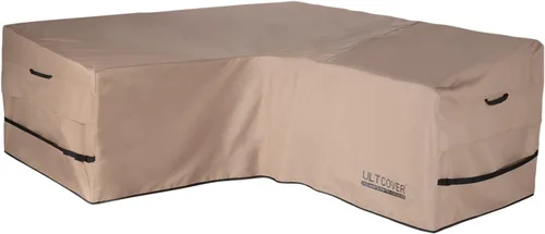Vista 9 de ULTCOVER Funda de sofá modular para patio en forma de L con orientación a la izquierda, impermeable para muebles de sección exterior de 4 plazas