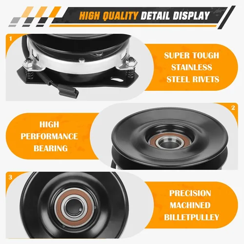Vista 4 de Embrague eléctrico de toma de fuerza 717-04080 917-04080 para Cub Cadet MTD Troy Bilt Craftsman Warner 5215-142 GT1222, LT1022, LT1024, LT1045 2007