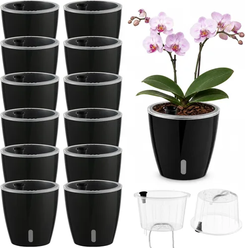 Vista 18 de Macetas transparentes de riego automático para plantas de interior, paquete de 3 macetas de riego automático de 6.7 pulgadas, macetas transparentes