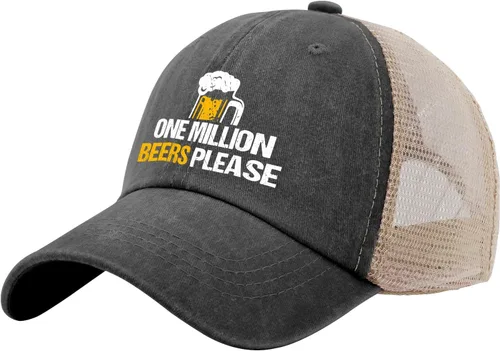 Vista 3 de Gorra deportiva con texto en inglés One Million Beers Please Caps para hombre, regalos para la abuela, gorras de playa