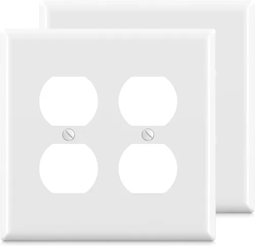 Vista 20 de ELEGRP Placas de pared para receptáculo dúplex de 2 segmentos, tamaño mediano, 4.88 pulgadas de alto x 4.94 pulgadas de largo, cubierta frontal