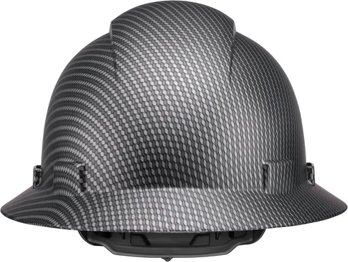 Vista 9 de Casco de seguridad con diseño de fibra de carbono y ala completa Pyramex, ajustable, tienda Acerpal