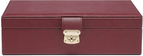 Vista 9 de Vlando Joyero para mujeres y niñas organizador de joyas grande de 2 capas soporte de joyería de piel sintética con bandeja extraíble para collares