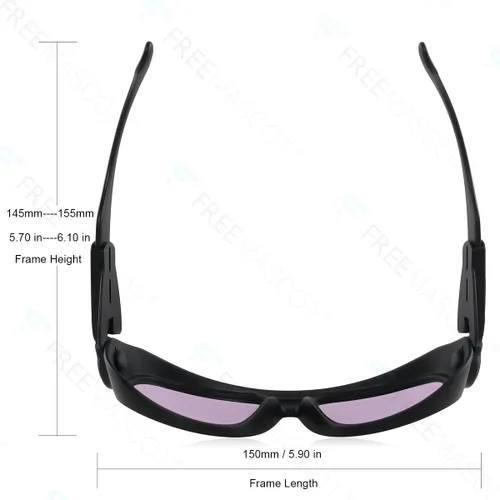 Vista 3 de FreeMascot OD 5+ 190nm-380nm/750nm-860nm longitud de onda violeta y láser infrarrojo gafas de seguridad