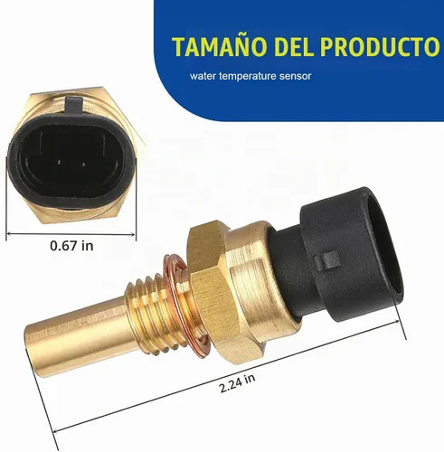 Vista 2 de 1 paquete de sensor de temperatura del motor del coche con enchufe, sensor de temperatura ECT de metal duradero para vehículos, piezas de reemplazo