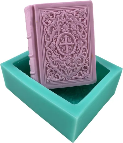 Vista 13 de Molde de jabón de silicona de dos libros, moldes de cera de vela hechos a mano, molde de silicona para pastel de mousse de chocolate, gelatina