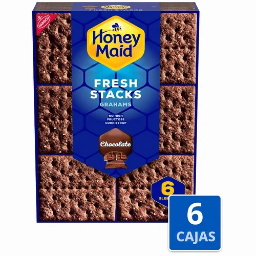 Vista 4 de HONEY MAID Fresh Stacks Galletas Graham de chocolate, 36 paquetes de aperitivos múltiples