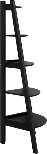Vista 5 de Furniture of America Lawler - Estantería esquinera de madera contemporánea con 5 estantes, color negro