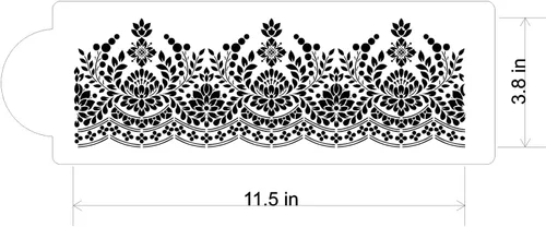 Vista 4 de Plantilla lateral de pastel de encaje antiguo SKU# C1075 por Designer Stencils