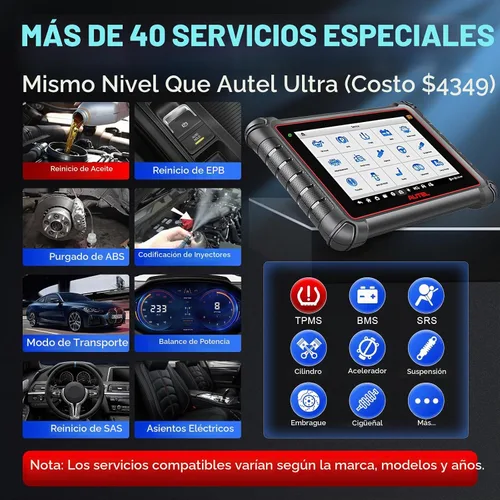 Vista 5 de Autel Scanner MaxiPro MP900-TS, versión TPMS de MP900 y MP900BT herramienta de escaneo bidireccional, herramienta de codificación ECU misma que