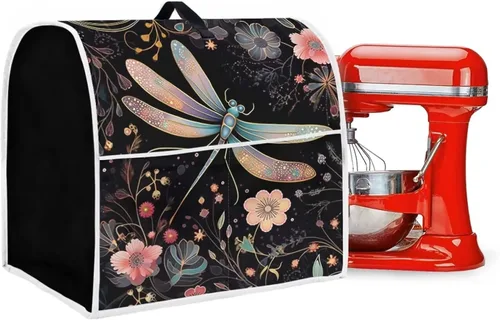 Vista 5 de Funda para batidora de pie de libélula bohemia compatible con mezclador de cocina de 4.5 a 5 cuartos de galón, a prueba de polvo, cubierta