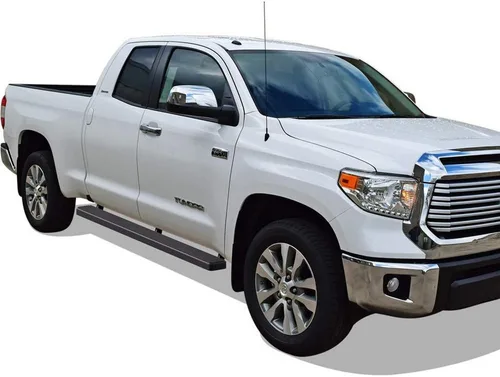 Vista 6 de Estribos iBoard para 2007-2017 Toyota Tundra Double Cab Pickup 4-Door, Negro Aluminio negro