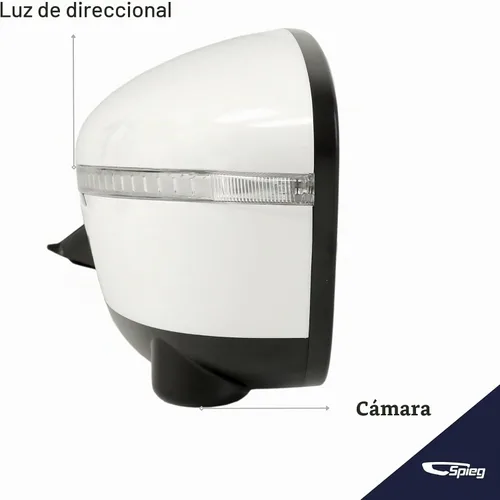 Vista 4 de Spieg 2014-2017 Nissan Rogue Driver Side Door Mirror Reemplazo con Power Heated 360 View Camera Luz de señal de giro Blanco NI1320254 Izquierda