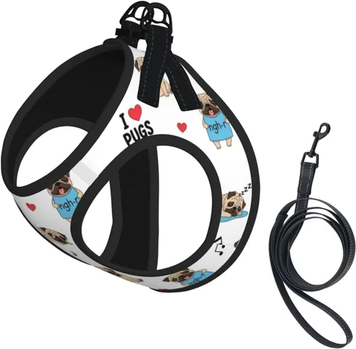 Vista 15 de Arnés de chaleco delantero para perro, patrón de avión de avión azul marino, correas ajustables a prueba de escape, solución de control para perros
