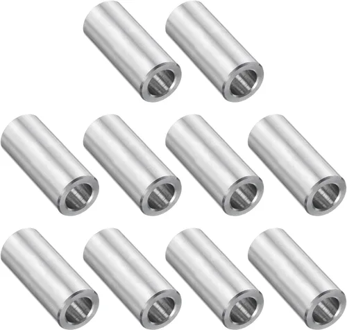 Vista 63 de uxcell 10 piezas de espaciador de acero inoxidable de 3/8" de diámetro interno x 3/4" de diámetro exterior x 1" de longitud, espaciador de rosca