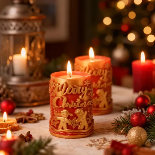 Vista 5 de 1 molde de vela de Navidad, kit de moldes de silicona de resina de Navidad de muñeco de nieve, silicona en forma de Navidad 3D, molde de silicona