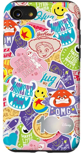 Vista 18 de Funda para iPhone 16 Disney 100 Pixar Happy Faces and Happy Stickers D100