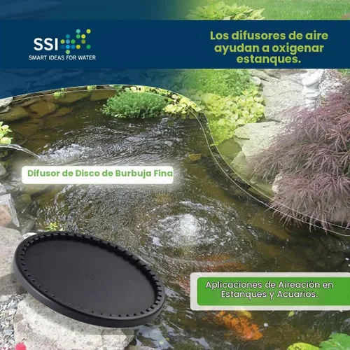 Vista 9 de Thunder Parts ECD270-E Difusor de disco de burbujas finas EPDM de 9 pulgadas - Aireadores para estanques, acuarios o tratamiento de agua SSI
