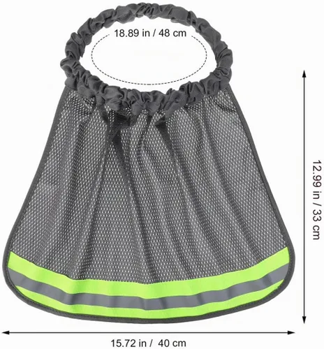 Vista 7 de Sombrero duro de malla de poliéster con visera completa, visera reflectante para el cuello Gris