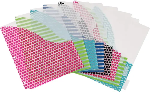 Vista 7 de Avery Big Tab 07709, juego de 8 separadores plásticos con bolsillos. Varios diseños de moda