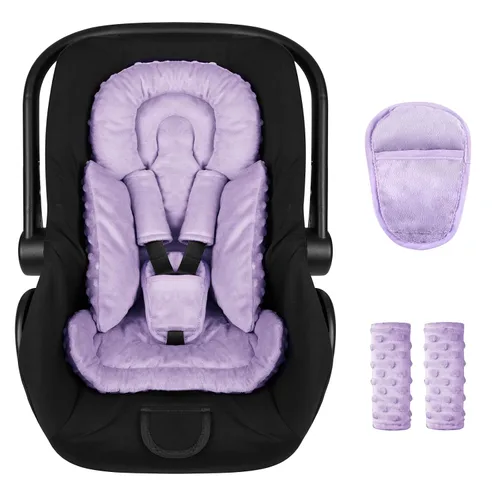 Vista 12 de Inserto de Asiento de Coche para Bebé Niño Niña, Inserto de Asiento de Coche 3 en 1 para Recién Nacido con Almohadillas y Correas, Respaldo