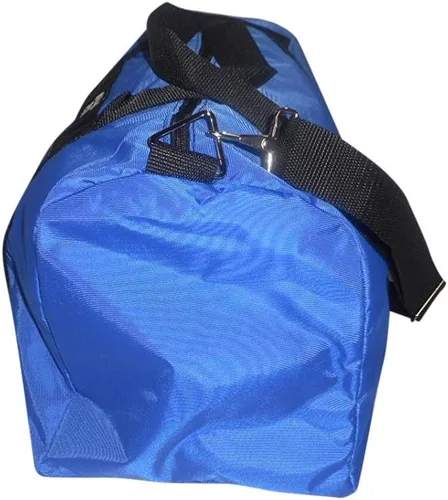 Vista 2 de Bolsa deportiva para gimnasio o viaje con bolsillo lateral para llaves, identificación y teléfono celular fabricado en Estados Unidos., Azul, Casual
