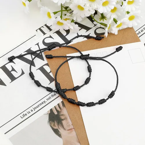 Vista 10 de Pulsera de protección con 7 nudos de protección, pulseras ajustables para mujer