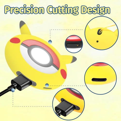 Vista 5 de Funda protectora de silicona, compatible con Pokémon Go Plus+ 2023 amarillo